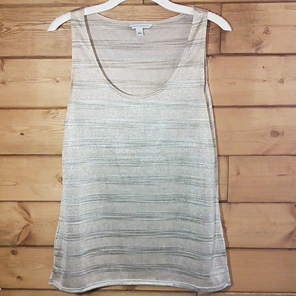Banana Republic Tops - Banana Republic | Gold Metallic Striped Tank L